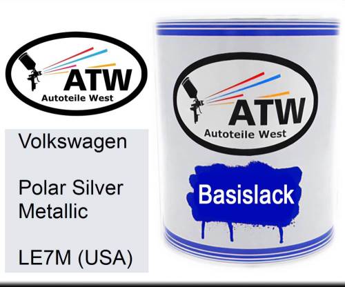 Volkswagen, Polar Silver Metallic, LE7M (USA): 1L Lackdose, von ATW Autoteile West.